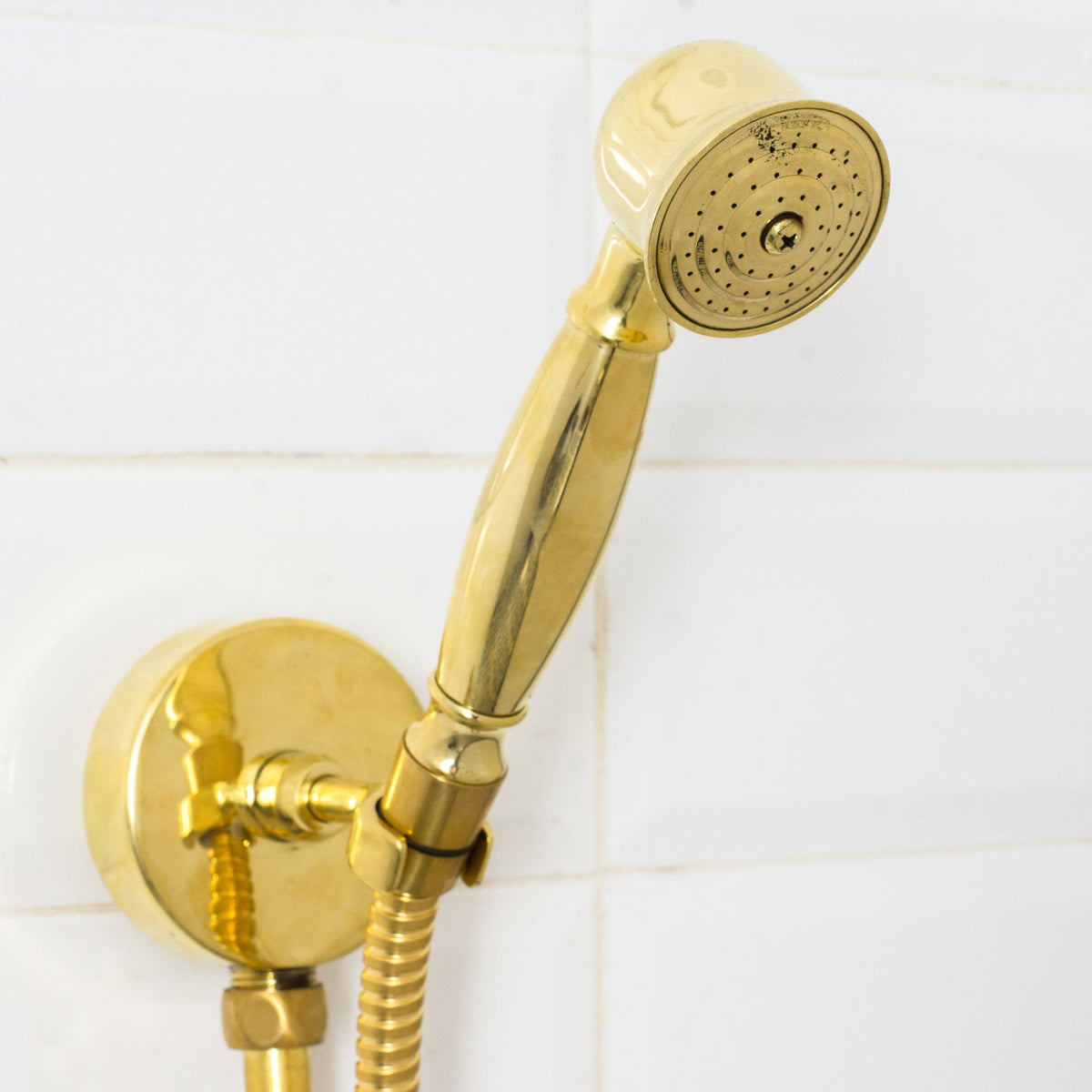 Unlacquered Brass Concealed Shower – Gooseneck Rainfall Arm with Handheld, 2 - Outlet Shower System - Insideast