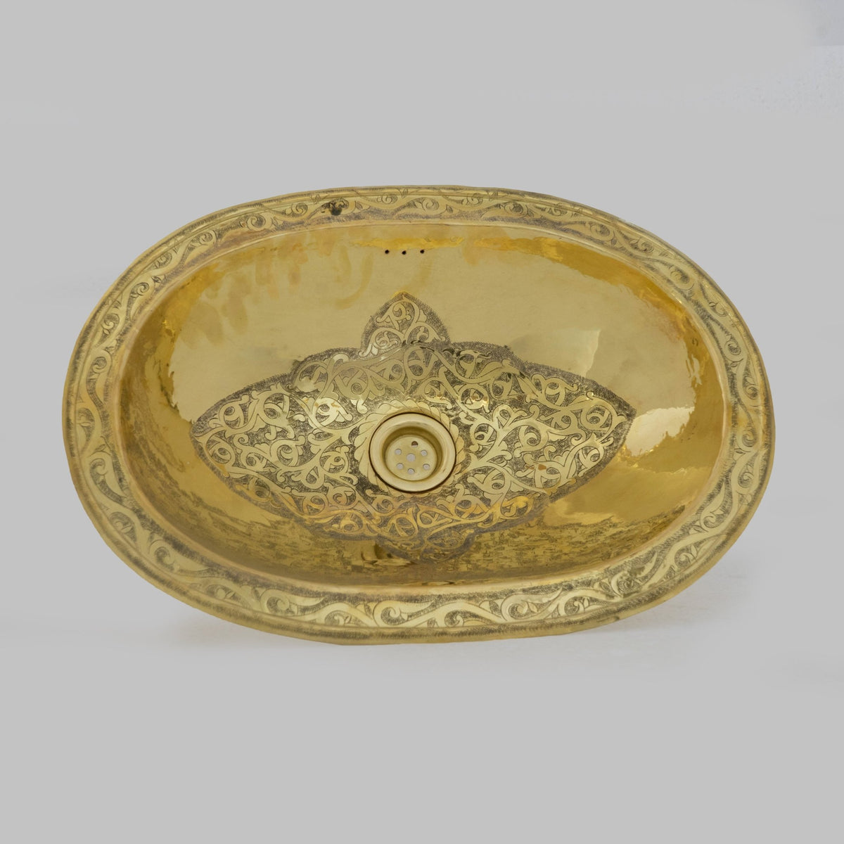 Unlacquered Brass Drop - in Sink | Bathroom Oval Sink - Insideast