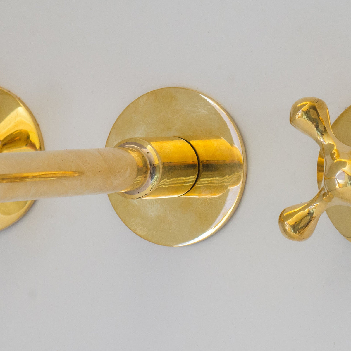 Unlacquered Brass Faucet, Wall Mount Bathroom Sink Faucet - Insideast