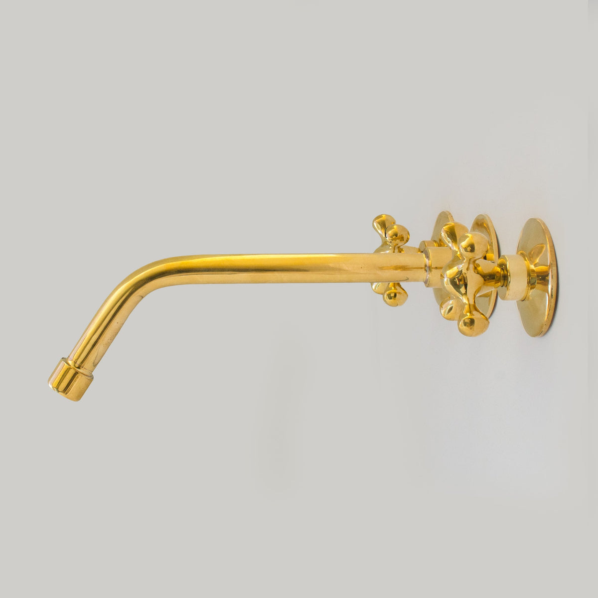Unlacquered Brass Faucet, Wall Mount Bathroom Sink Faucet - Insideast