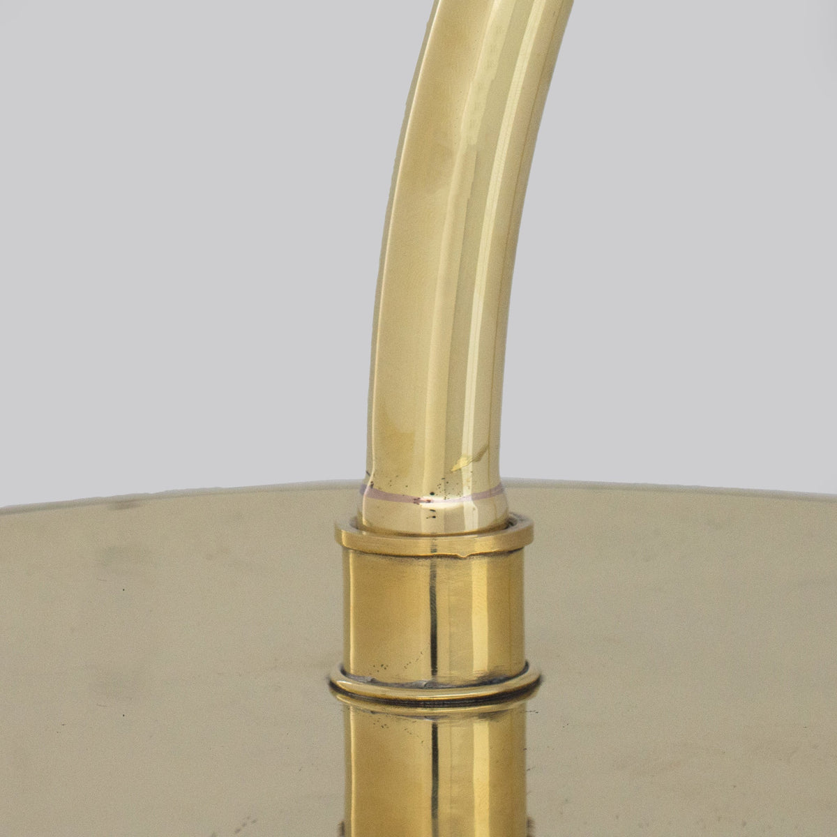 Unlacquered Brass Gooseneck Shower Arm With Rainfall Showerhead, Solid Brass Wall Mounted Shower Arm - Insideast