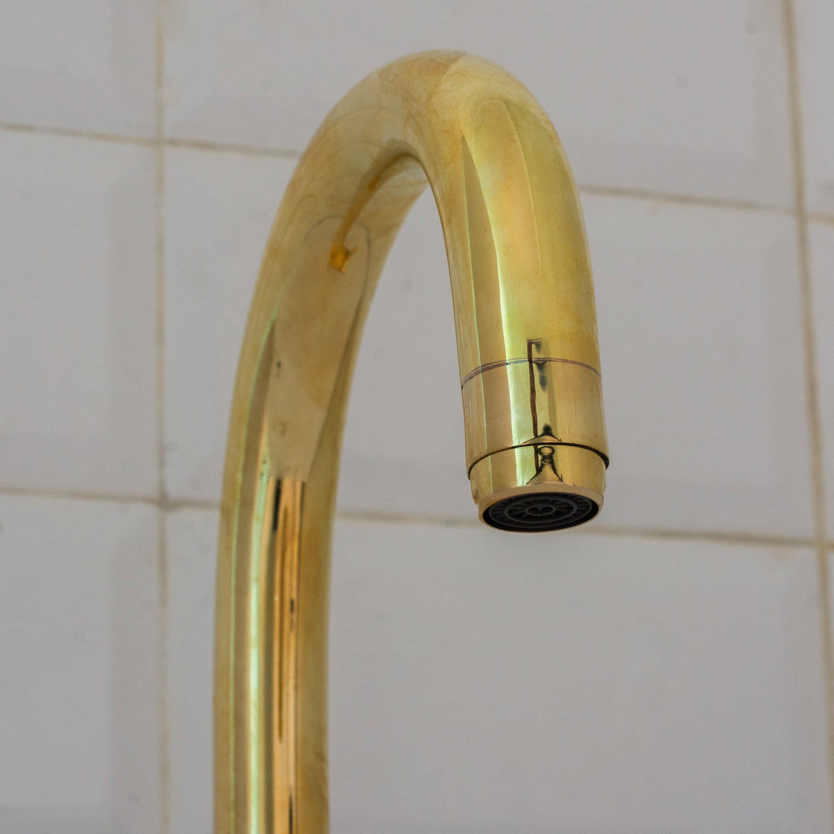 Unlacquered Brass Mixer Faucet, Single Hole Faucet Lever Handle Tap, Compact Faucet For Bathroom, Brass Short Faucet - Insideast