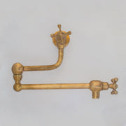 Unlacquered Brass Pot Filler | Aged Brass Stove Faucet - Insideast