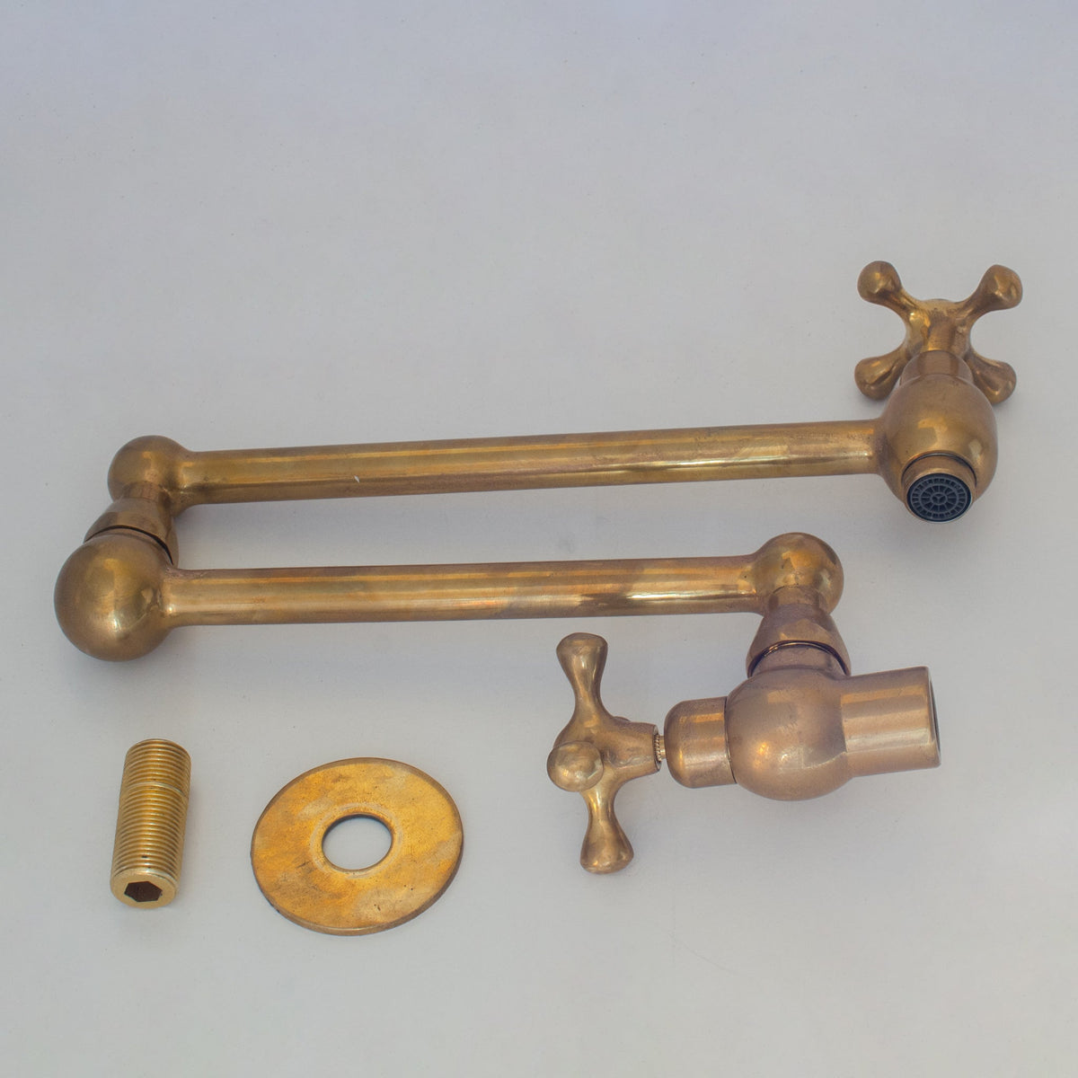 Unlacquered Brass Pot Filler, Kitchen Faucet, Aged Brass Faucet, Stove Faucet - Insideast