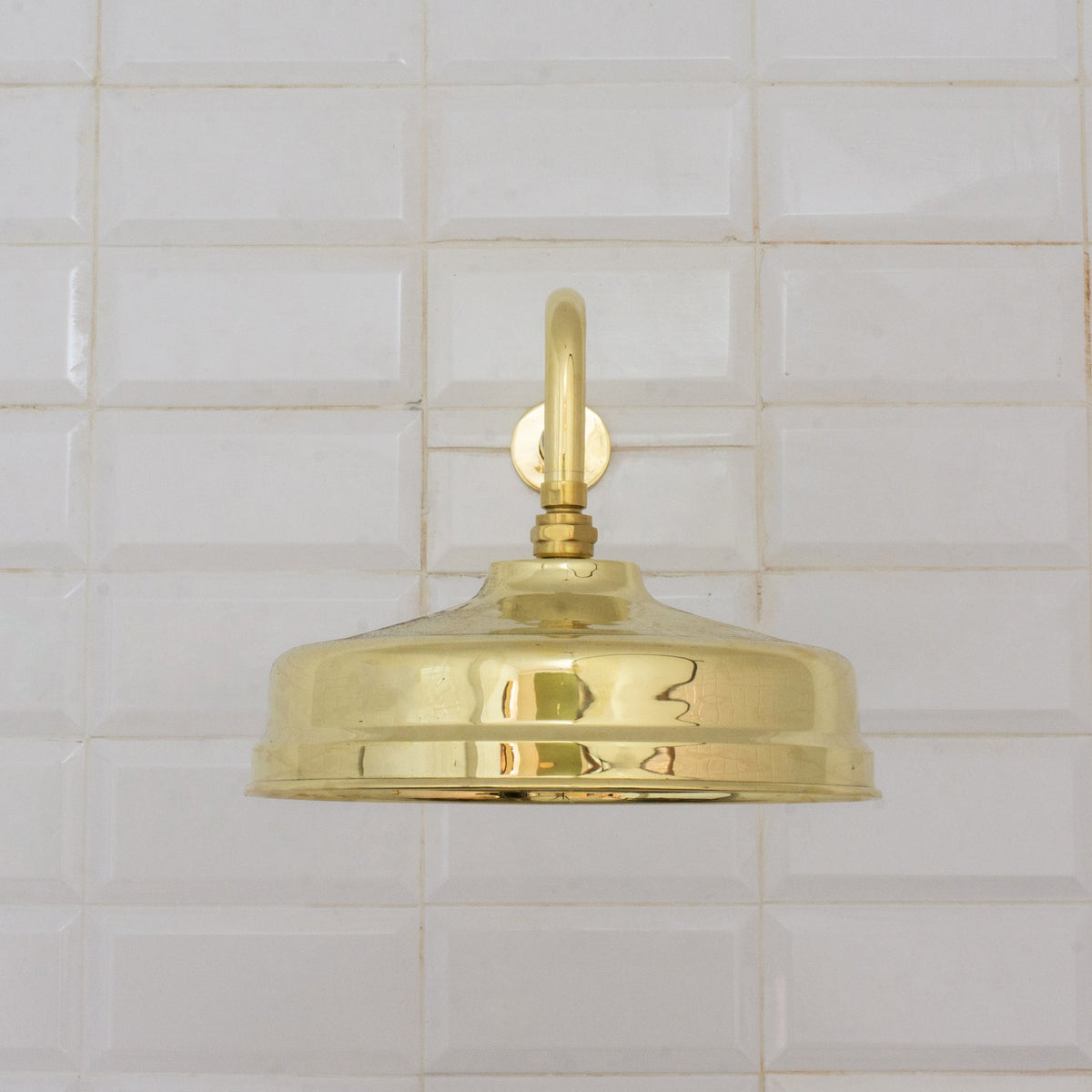 Unlacquered Brass Rain Shower Head | 12" Round - Insideast