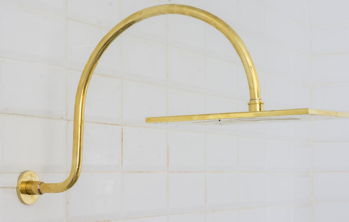 Unlacquered Brass Shower System – Built - In Showerhead with Handheld – Concealed Wall Shower Set - Insideast
