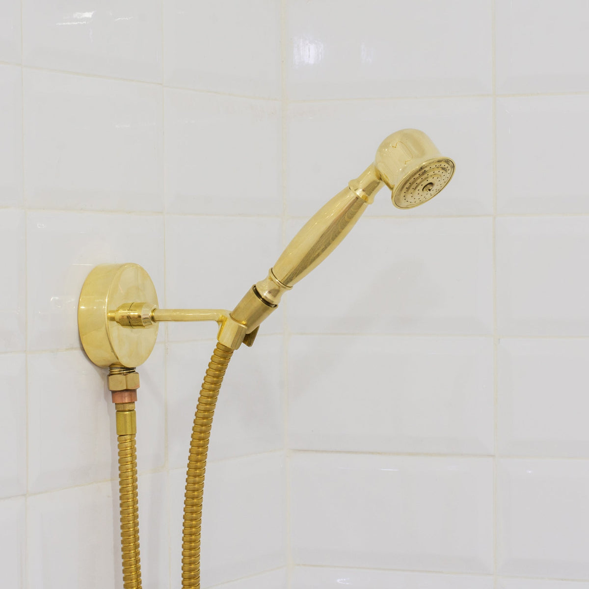 Unlacquered Brass Shower System – Built - In Showerhead with Handheld – Concealed Wall Shower Set - Insideast