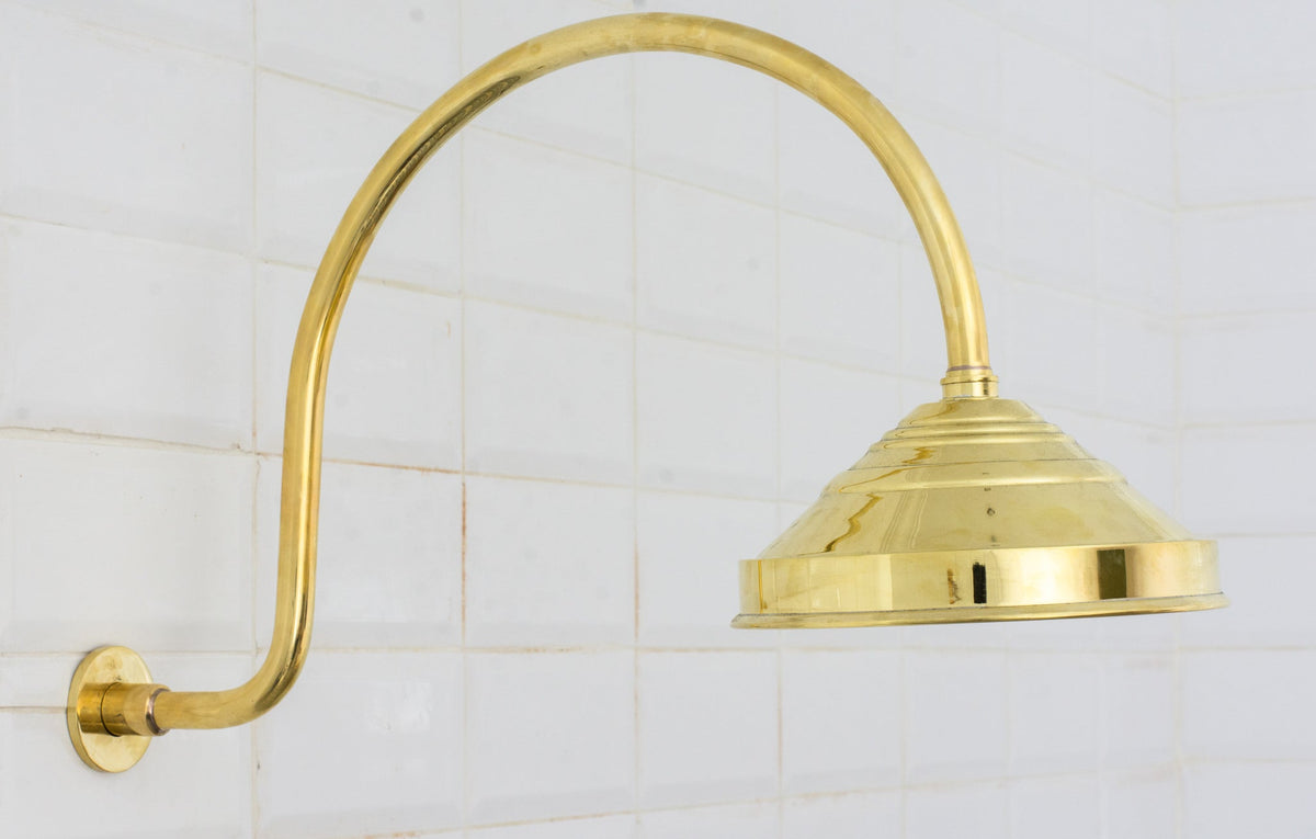 Unlacquered Brass Shower System – Built - In Showerhead with Handheld – Concealed Wall Shower Set - Insideast