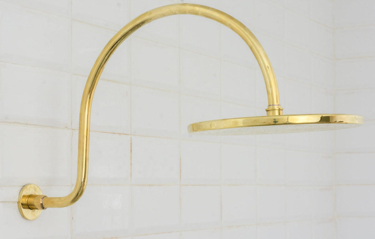 Unlacquered Brass Shower System – Built - In Showerhead with Handheld – Concealed Wall Shower Set - Insideast
