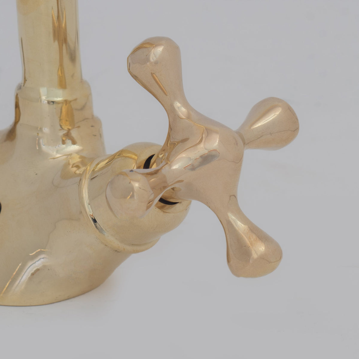 Unlacquered Brass Single - Hole Bathroom Faucet | Traditional Cross Handles - Insideast