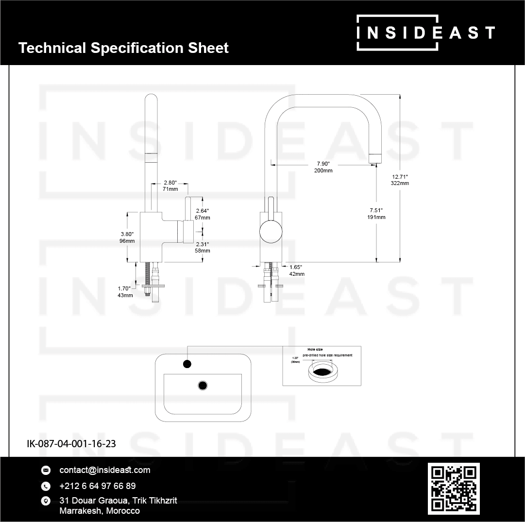 Unlacquered Brass Single Hole Kitchen Mixer Tap, Brass Single Handle Island Faucet - Insideast