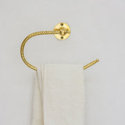 Unlacquered Brass Towel Holder, Towel Hanger, Wall Mount Towel Hook, Hand Engraved Finish - Insideast
