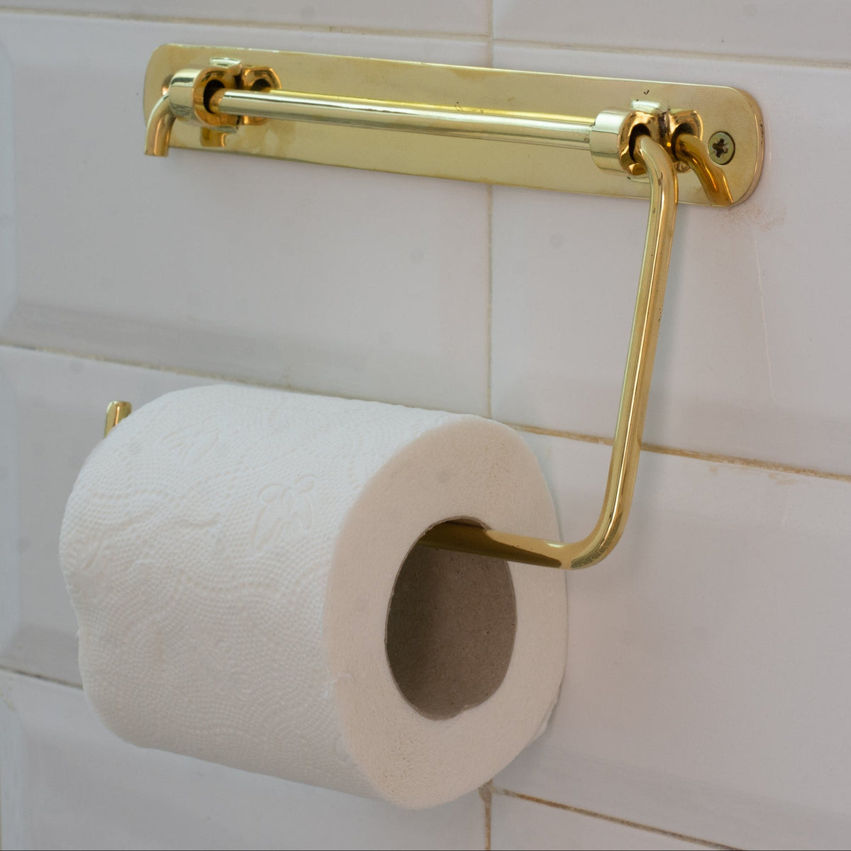 Unlacquered Brass TP Holder | Bathroom Roll Holder With Backplate - Insideast