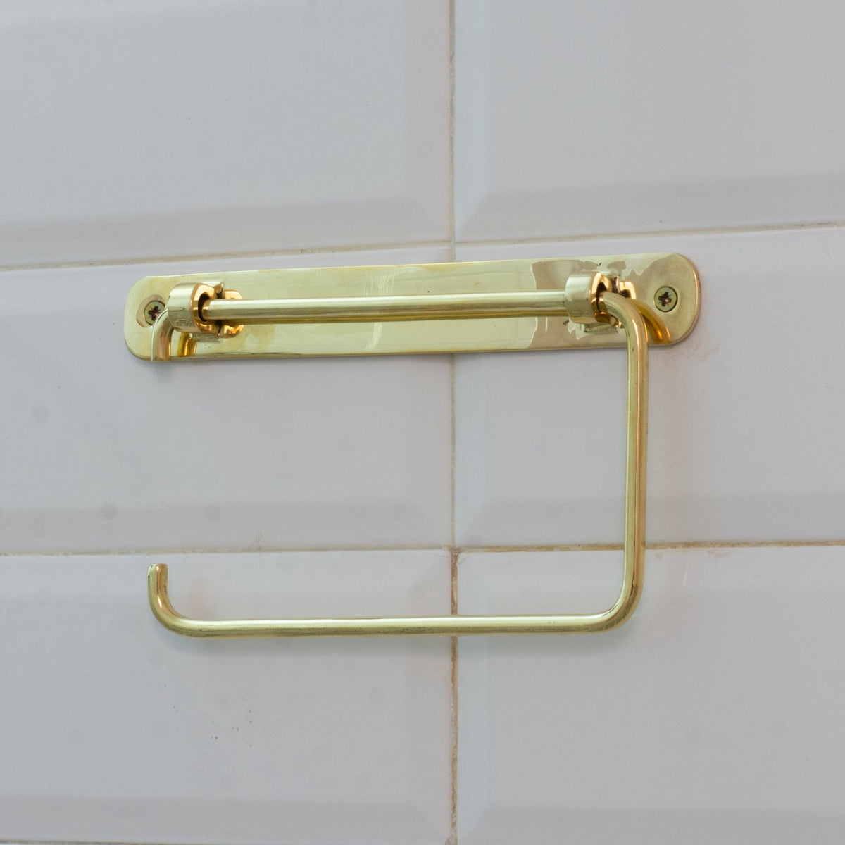 Unlacquered Brass TP Holder | Bathroom Roll Holder With Backplate - Insideast
