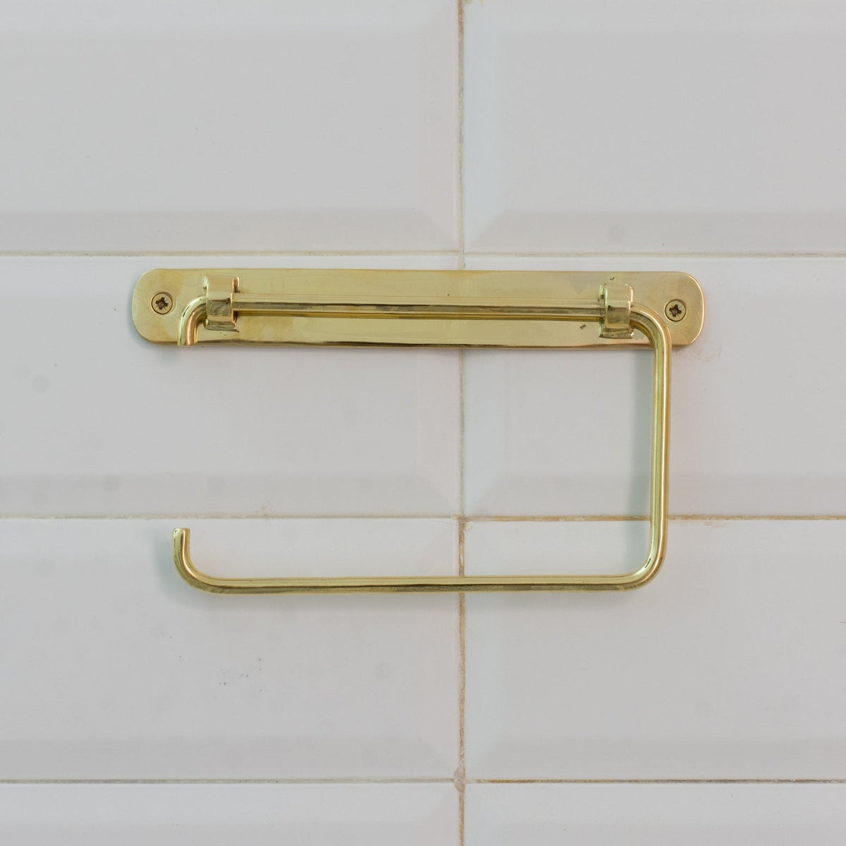 Unlacquered Brass TP Holder | Bathroom Roll Holder With Backplate - Insideast