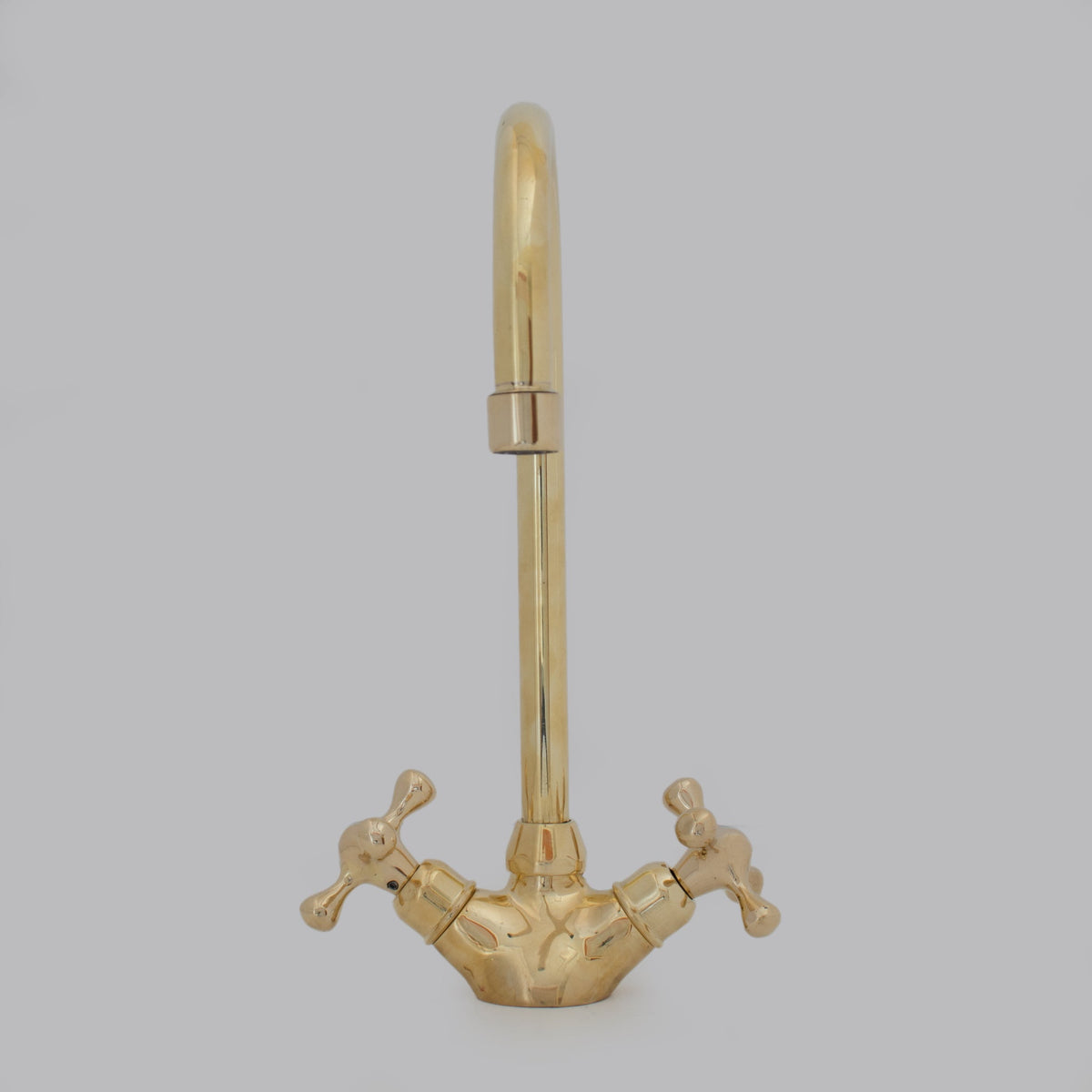 Unlacquered Brass Vanity Sink Faucet, Antique Brass Bathroom Single Hole Faucet - Insideast