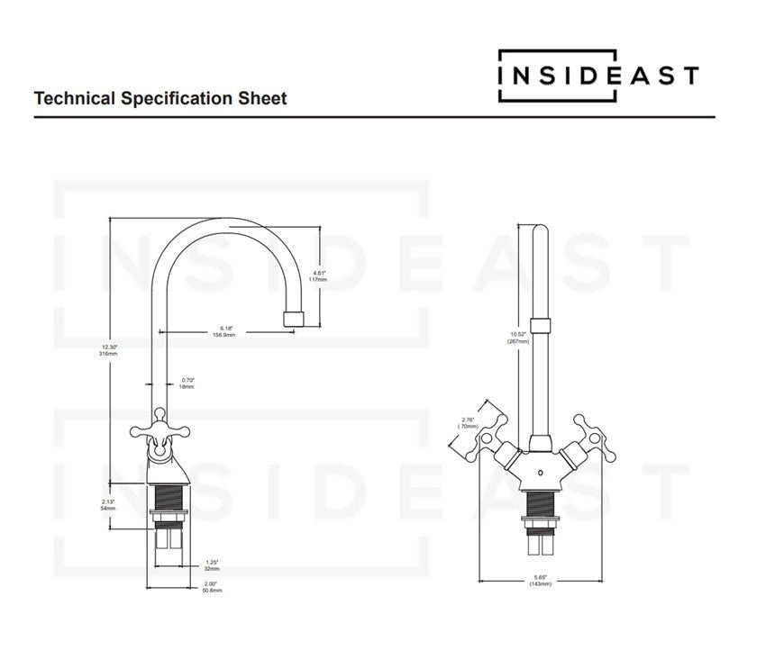 Unlacquered Brass Vanity Sink Faucet, Antique Brass Bathroom Single Hole Faucet - Insideast