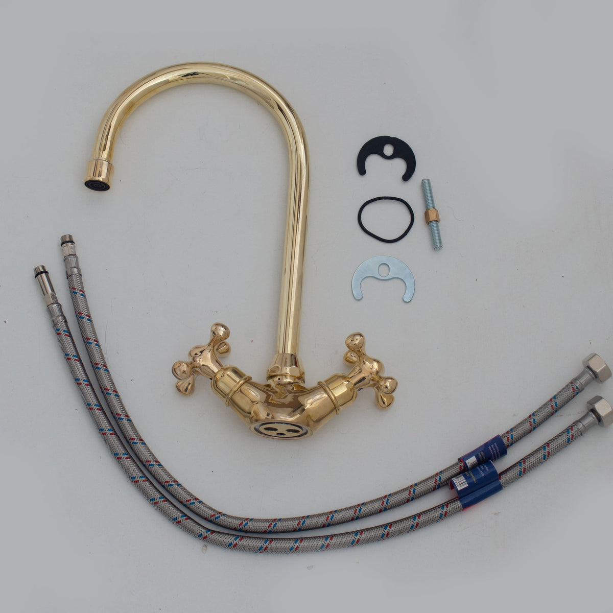 Unlacquered Brass Vanity Sink Faucet, Antique Brass Bathroom Single Hole Faucet - Insideast