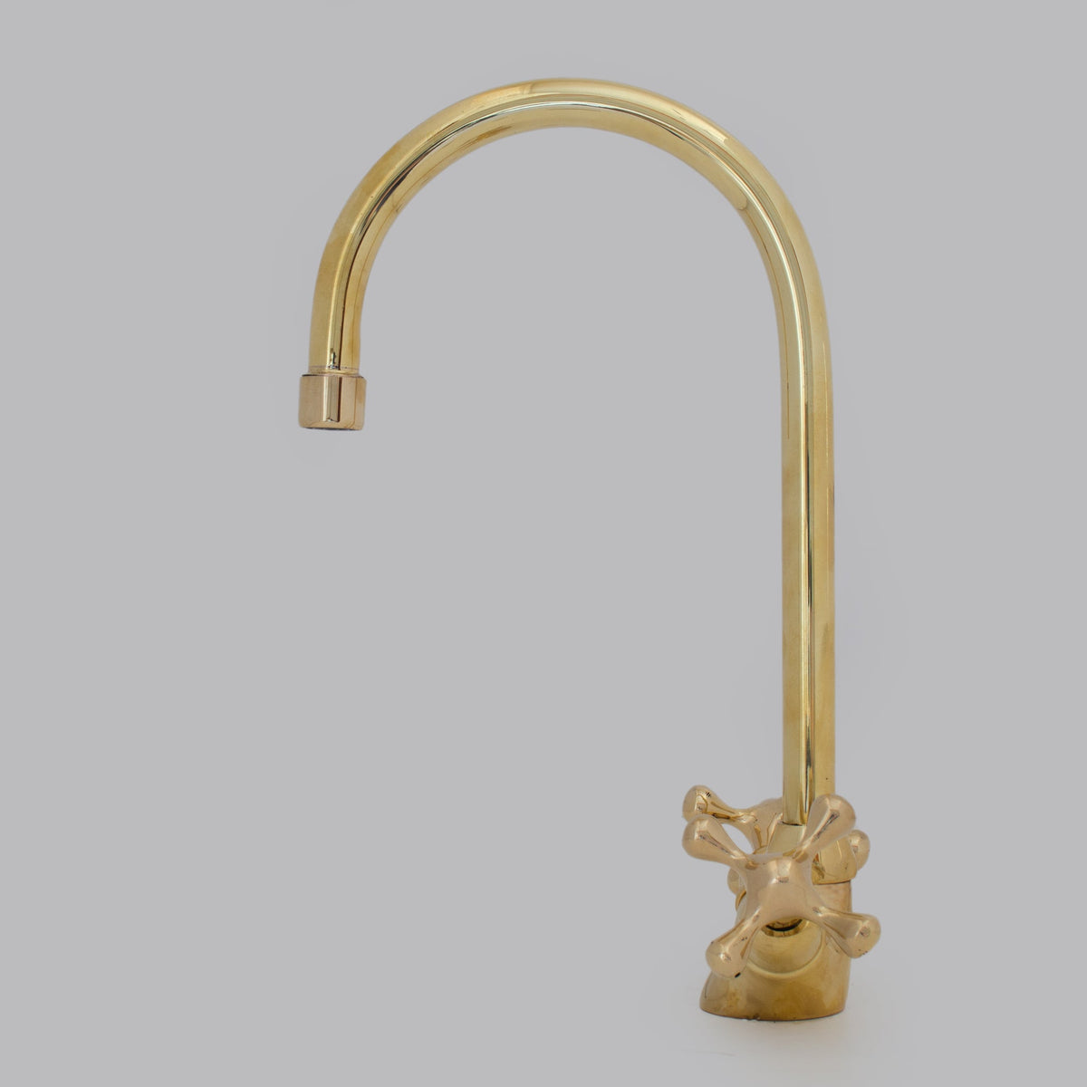 Unlacquered Brass Vanity Sink Faucet, Antique Brass Bathroom Single Hole Faucet - Insideast
