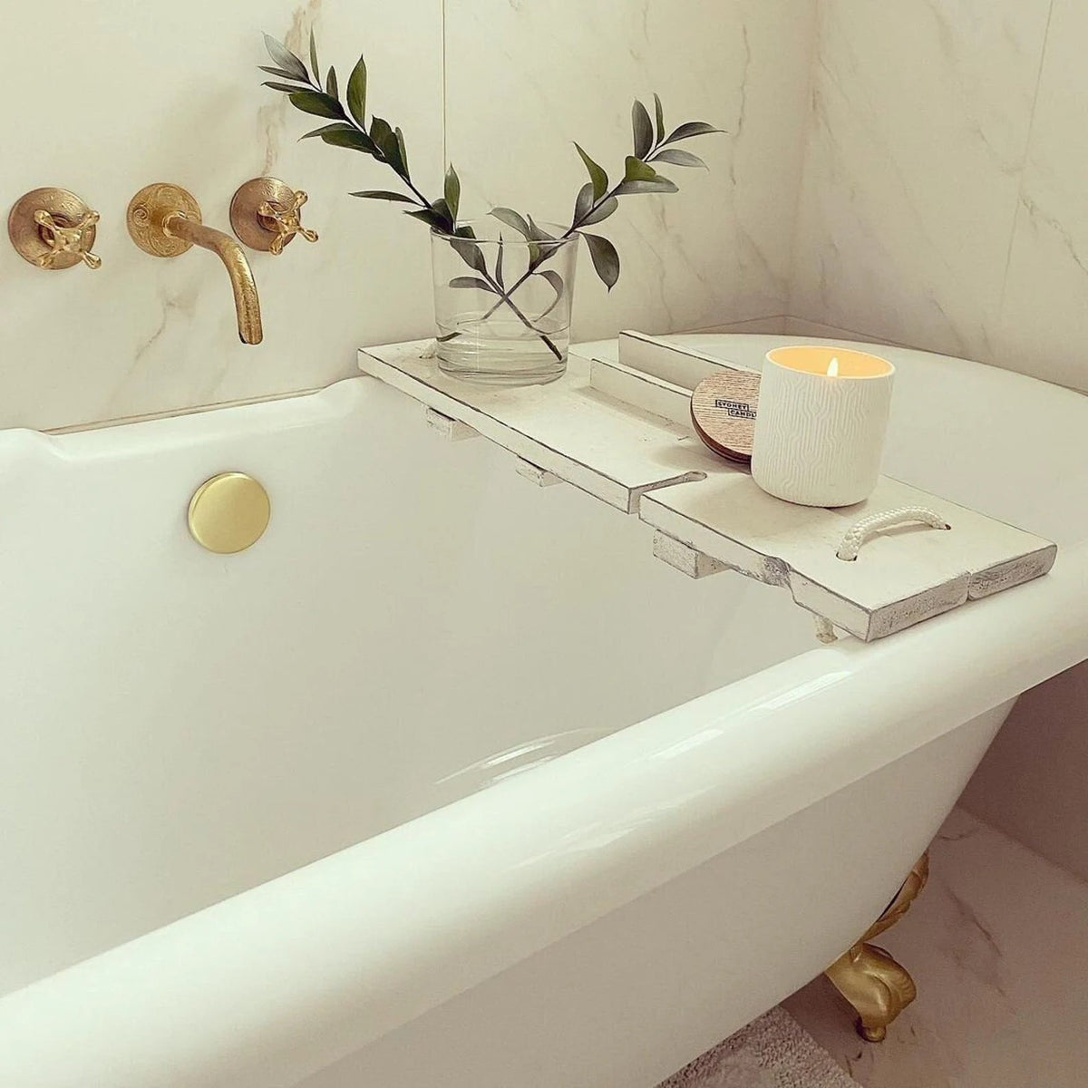Unlacquered Brass Vintage Wall Mounted Bathroom Faucet with Gold Engraved Finish & Cross Handles - Insideast