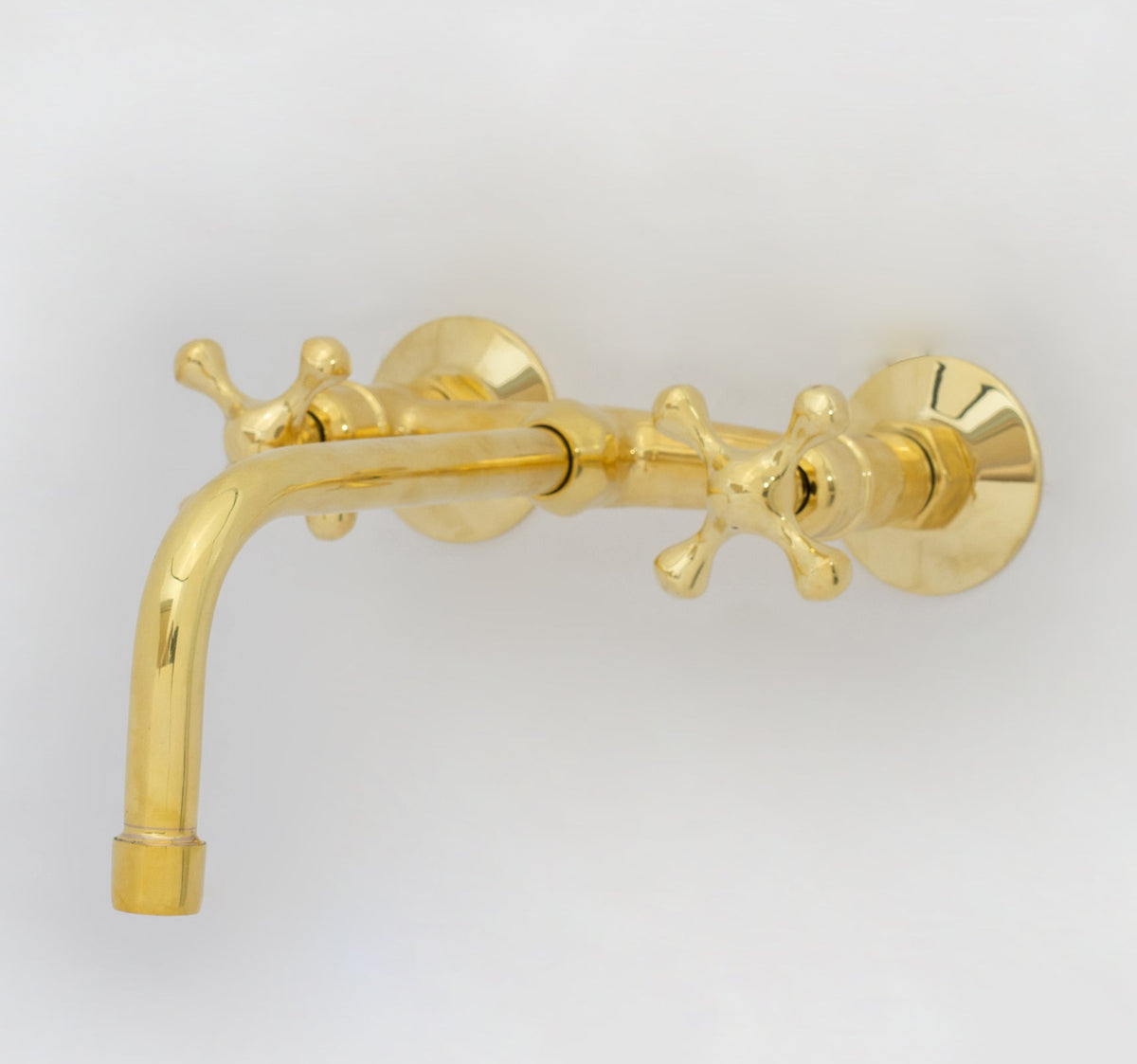 Unlacquered Brass Wall Faucet | Wall - Mounted Bridge Faucet - Insideast