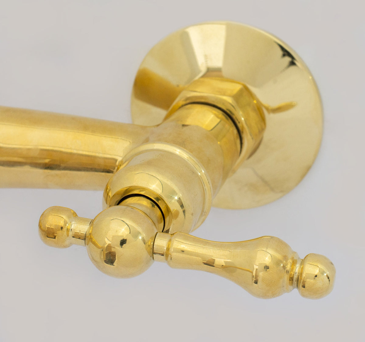 Unlacquered Brass Wall Faucet | Wall - Mounted Bridge Faucet - Insideast