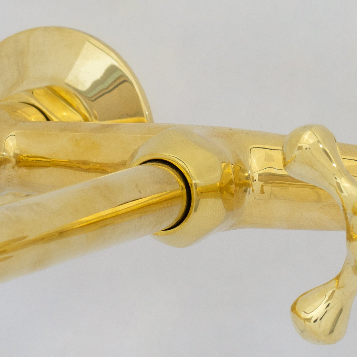Unlacquered Brass Wall Faucet | Wall - Mounted Bridge Faucet - Insideast