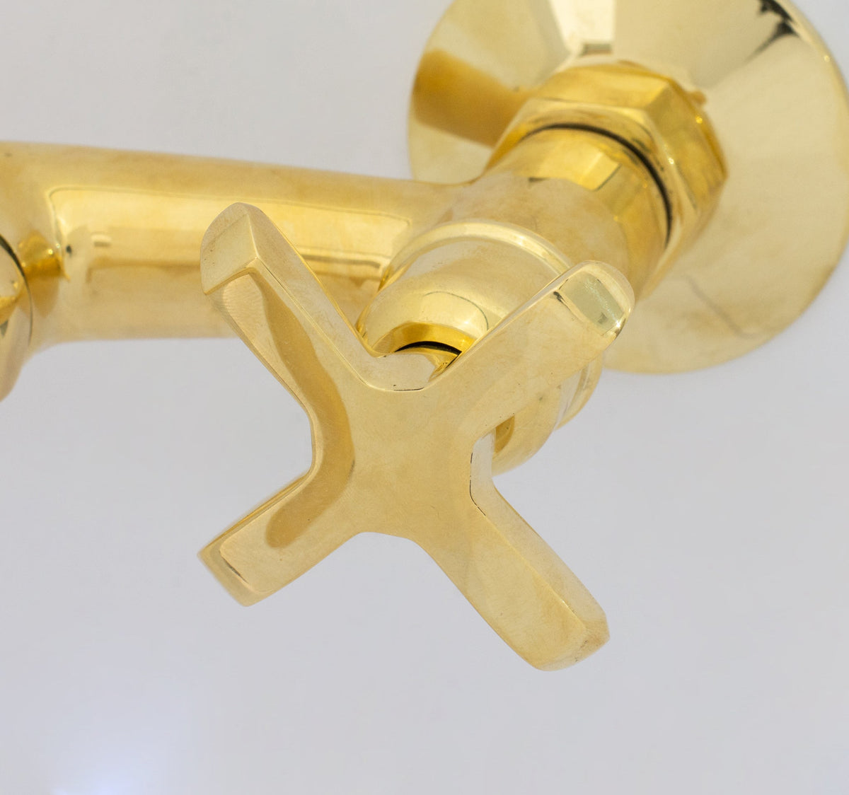 Unlacquered Brass Wall Faucet | Wall - Mounted Bridge Faucet - Insideast