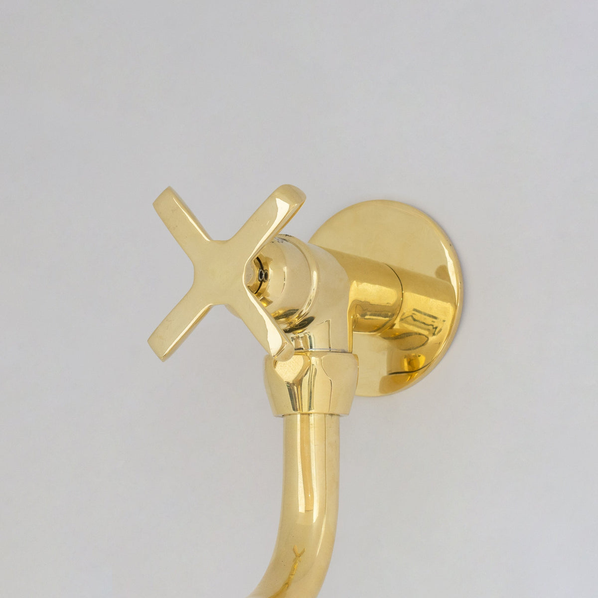 Unlacquered Brass Wall Mount Stove Faucet, Brass Pot Filler Faucet With Swiveling Neck - Insideast