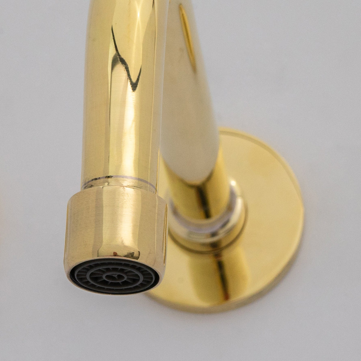 Unlacquered Brass Wall Mounted Bathroom Vessel Sink, Built In Vanity Faucet With Cross Handles - Insideast
