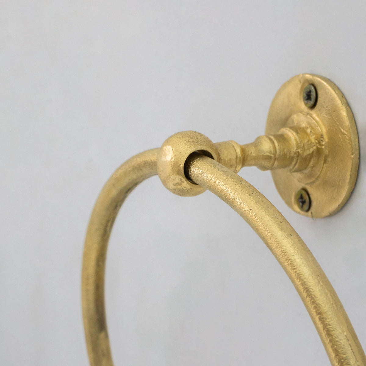 Unlacquered Brass Wall - Mounted Towel Ring Holder, Face Towel Hanger - Insideast
