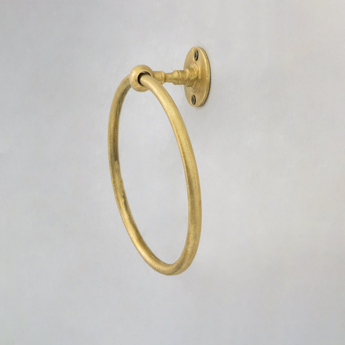 Unlacquered Brass Wall - Mounted Towel Ring Holder, Face Towel Hanger - Insideast