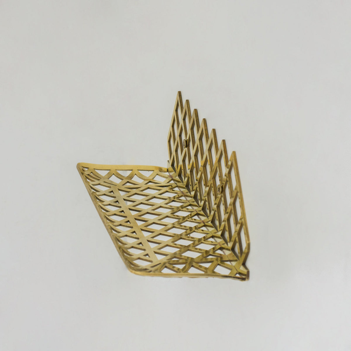 Unlacquered Brass Wall Shelf for Shower, Brass Floating Grid Shelf, Shower Draining Shelf - Insideast