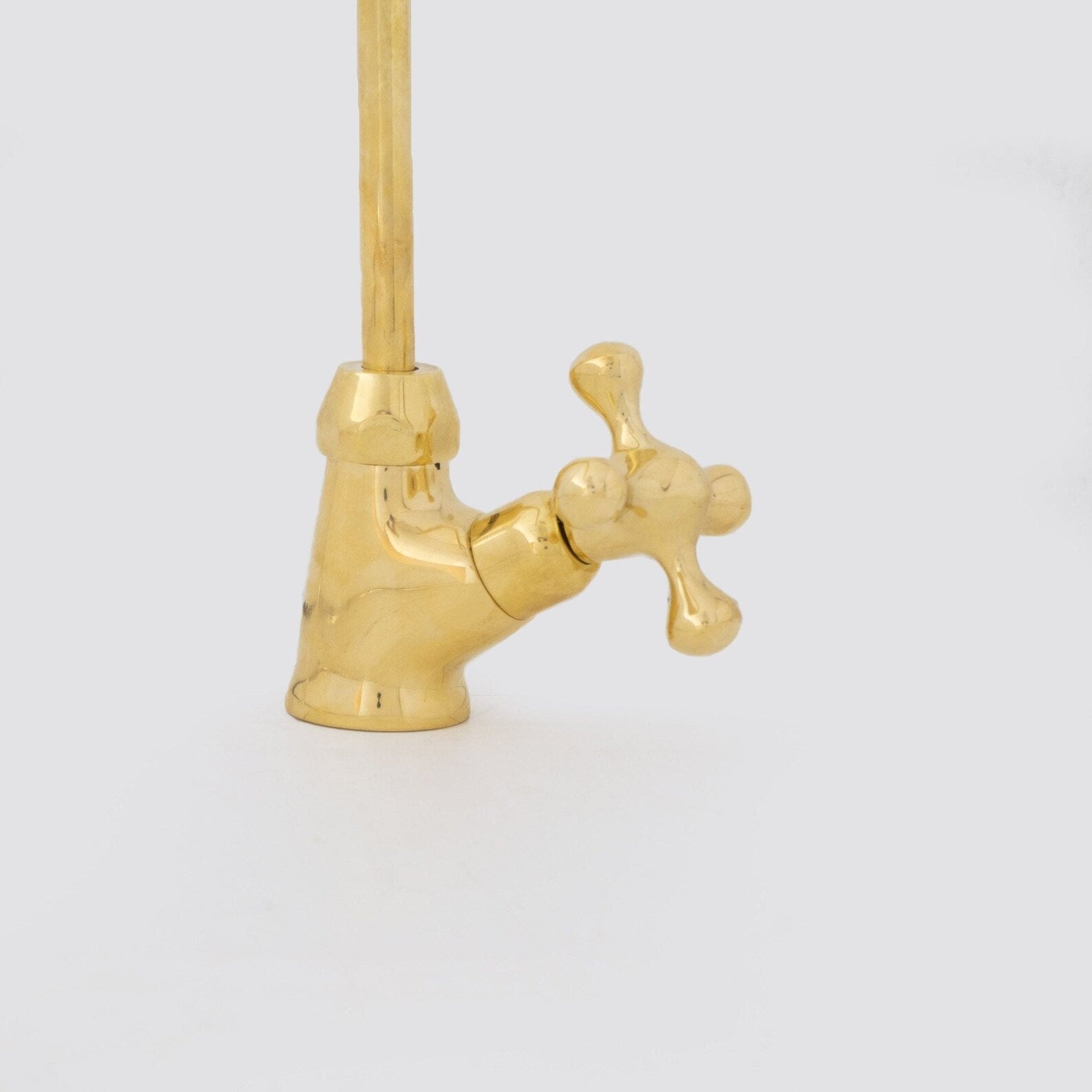 Close-up of unlacquered brass patina development