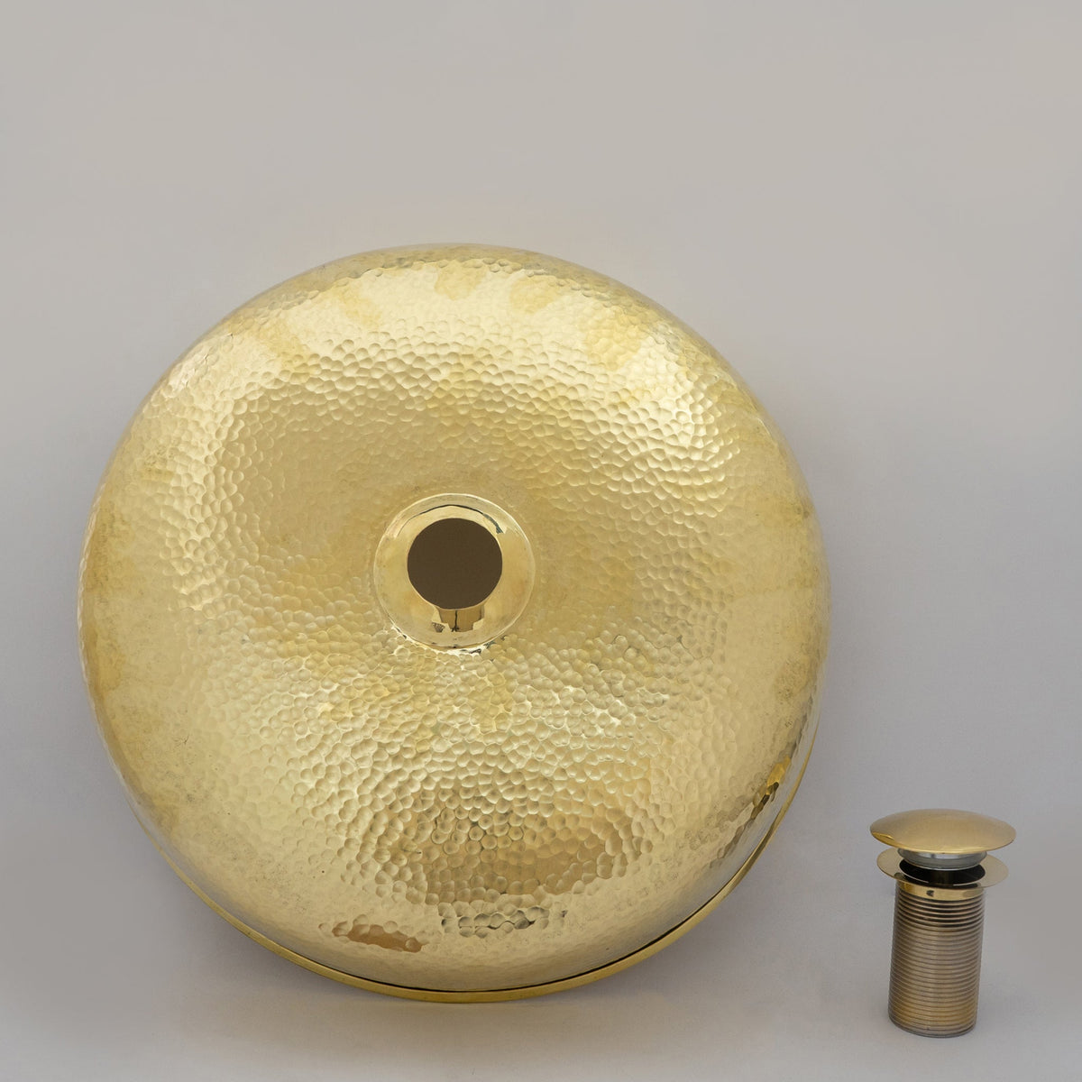 Unlacquered Hammered Brass Countertop Washbasin, Solid Brass Bathroom Vessel Sink - Insideast