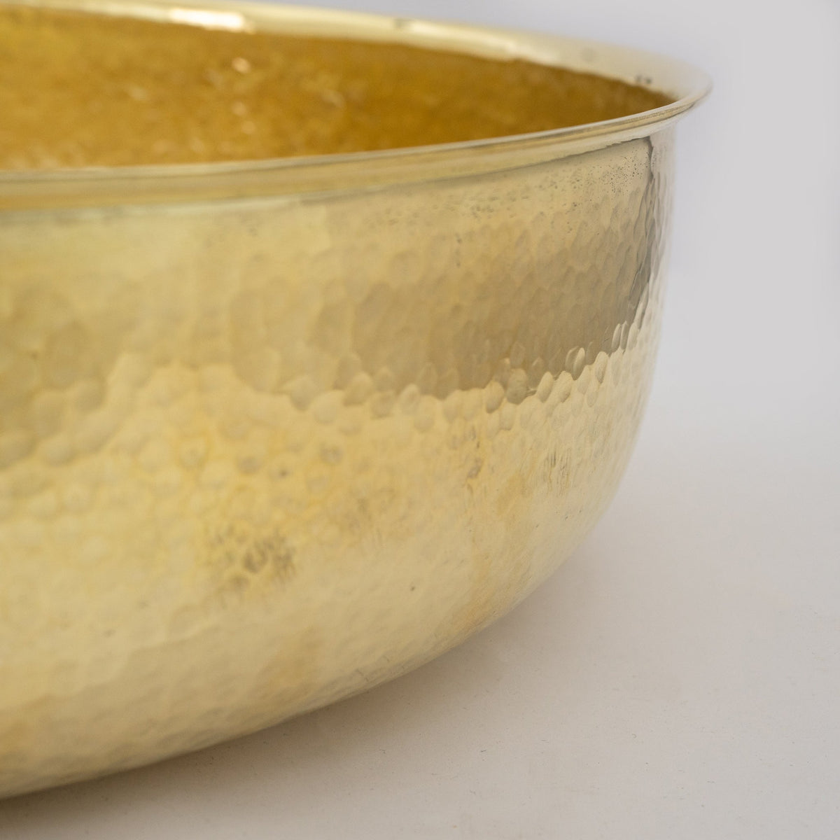 Unlacquered Hammered Brass Countertop Washbasin, Solid Brass Bathroom Vessel Sink - Insideast