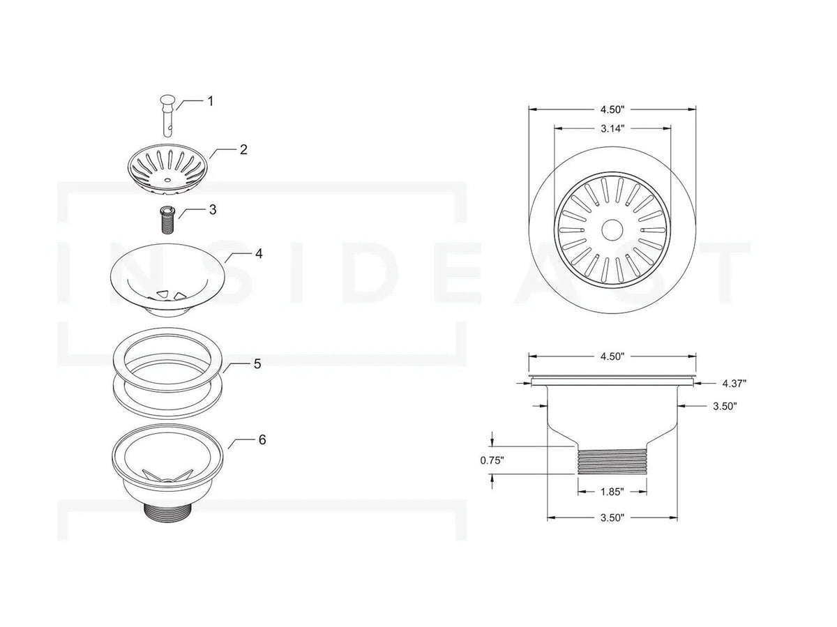 Unlacquered Solid Copper Kitchen Strainer Basket, Kitchen Sink Drain, Drain Stopper Plug, Basket Strainer - Insideast
