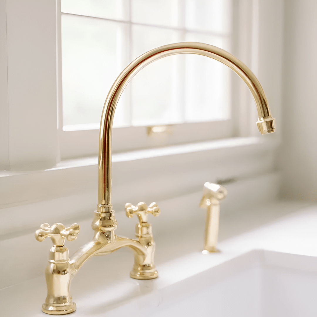 Verdeau - Unlacquered Bridge Kitchen Faucet - Insideast
