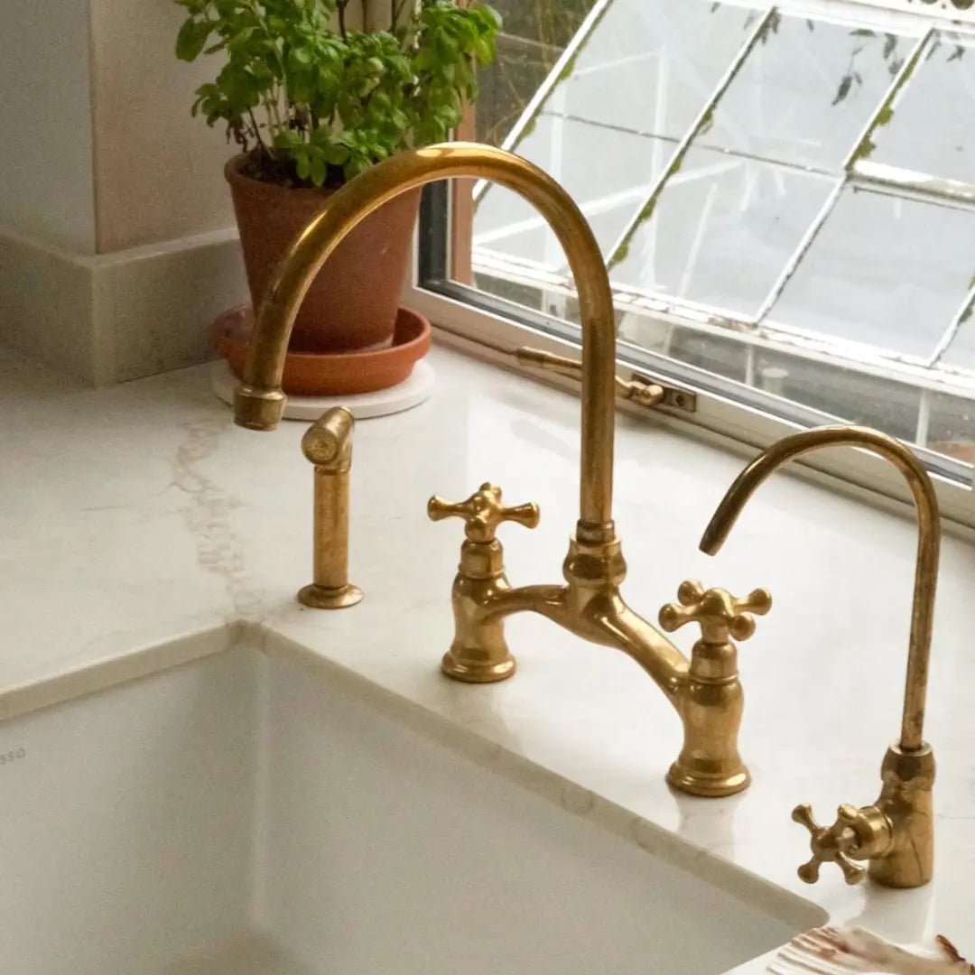 Verdeau Unlacquered Brass Bridge Faucet