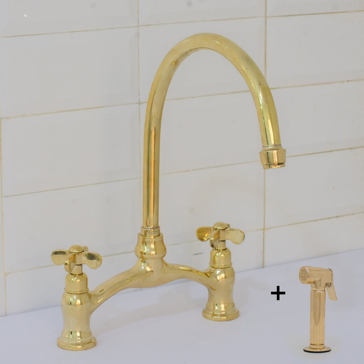 Verdeau - Unlacquered Bridge Kitchen Faucet - Insideast