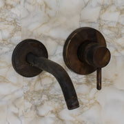 Vintage Bathroom Wall Faucet, Aged Brass Built - in Faucet, Concealed Mixer Tap, Recessed Basin Mixer Faucet - Insideast