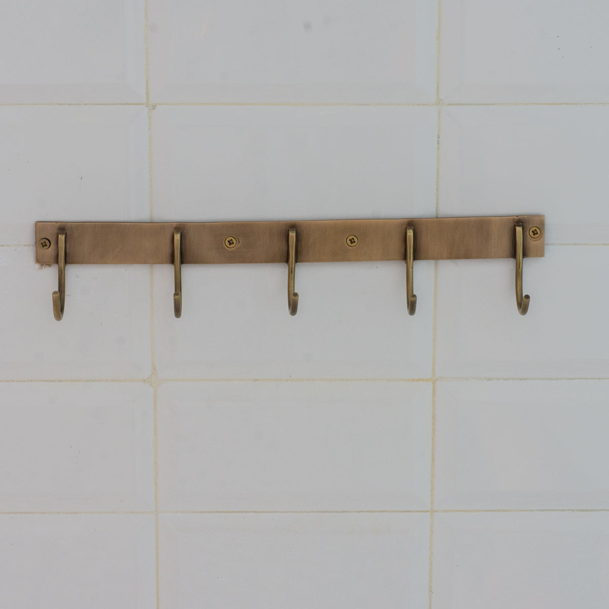 Vintage Brass Hooks Rail | Coat Rack Hooks - Insideast