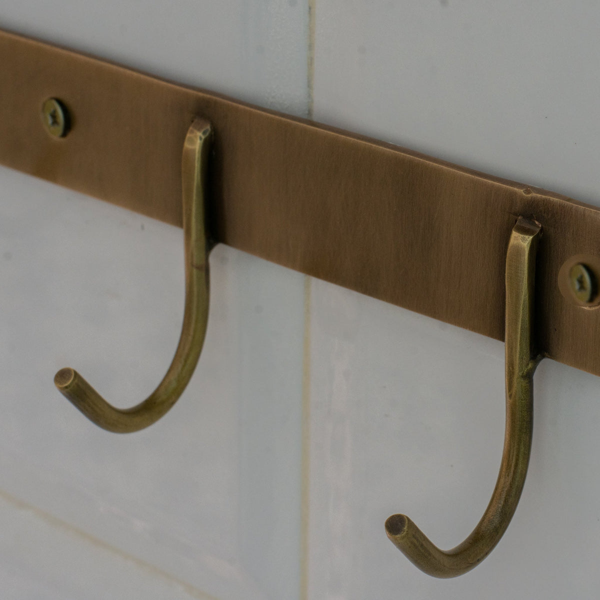 Vintage Brass Hooks Rail | Coat Rack Hooks - Insideast