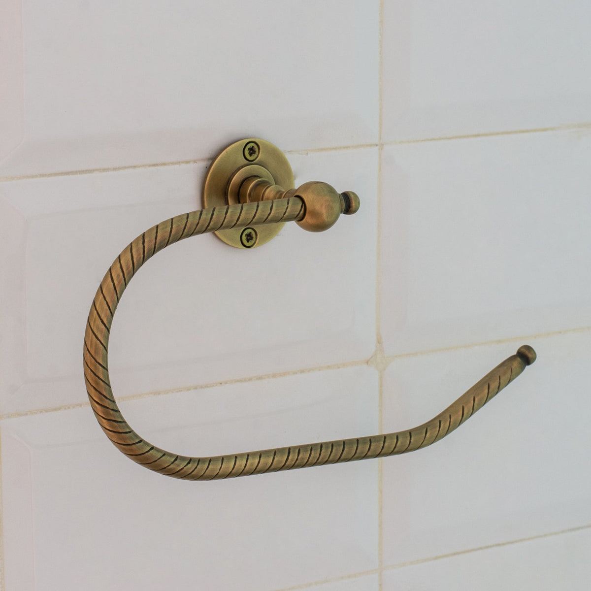 Vintage Brass Towel Holder, Towel Ring Hanger, Wall Mount Bathroom Ring Holder, Hand Engraved Ring For Towels - Insideast
