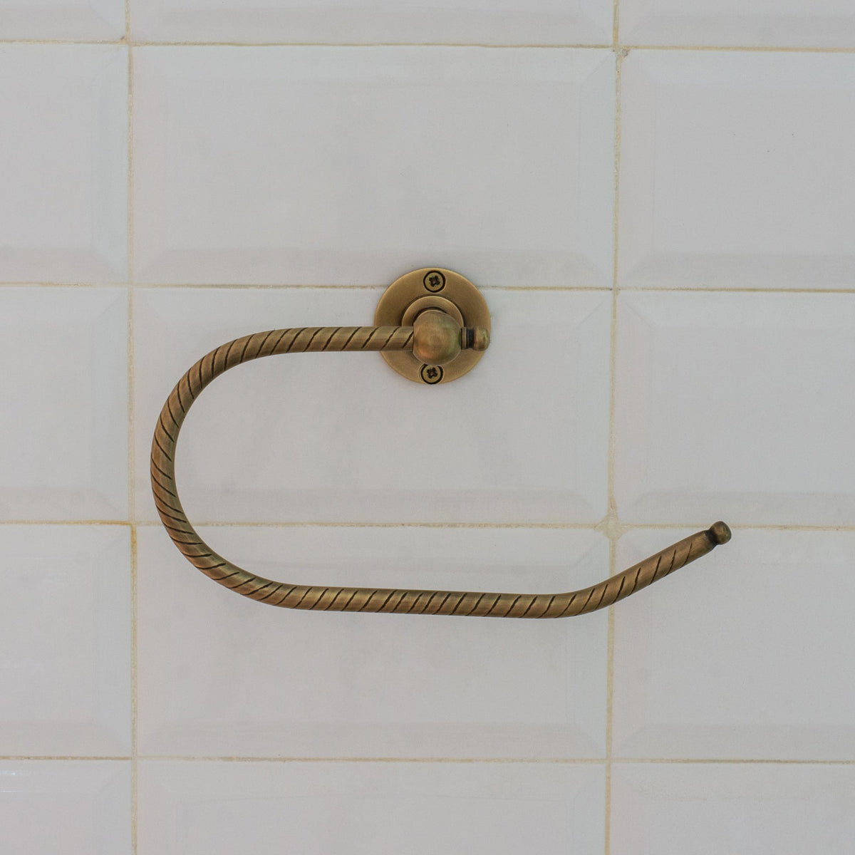 Vintage Brass Towel Holder, Towel Ring Hanger, Wall Mount Bathroom Ring Holder, Hand Engraved Ring For Towels - Insideast