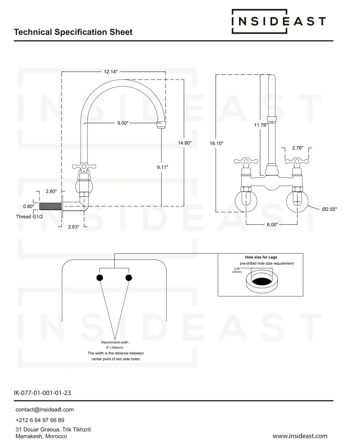 Wall Mount Bridge Faucet, Wall - Mount Sink Faucet, Wall Kitchen Faucet - Insideast