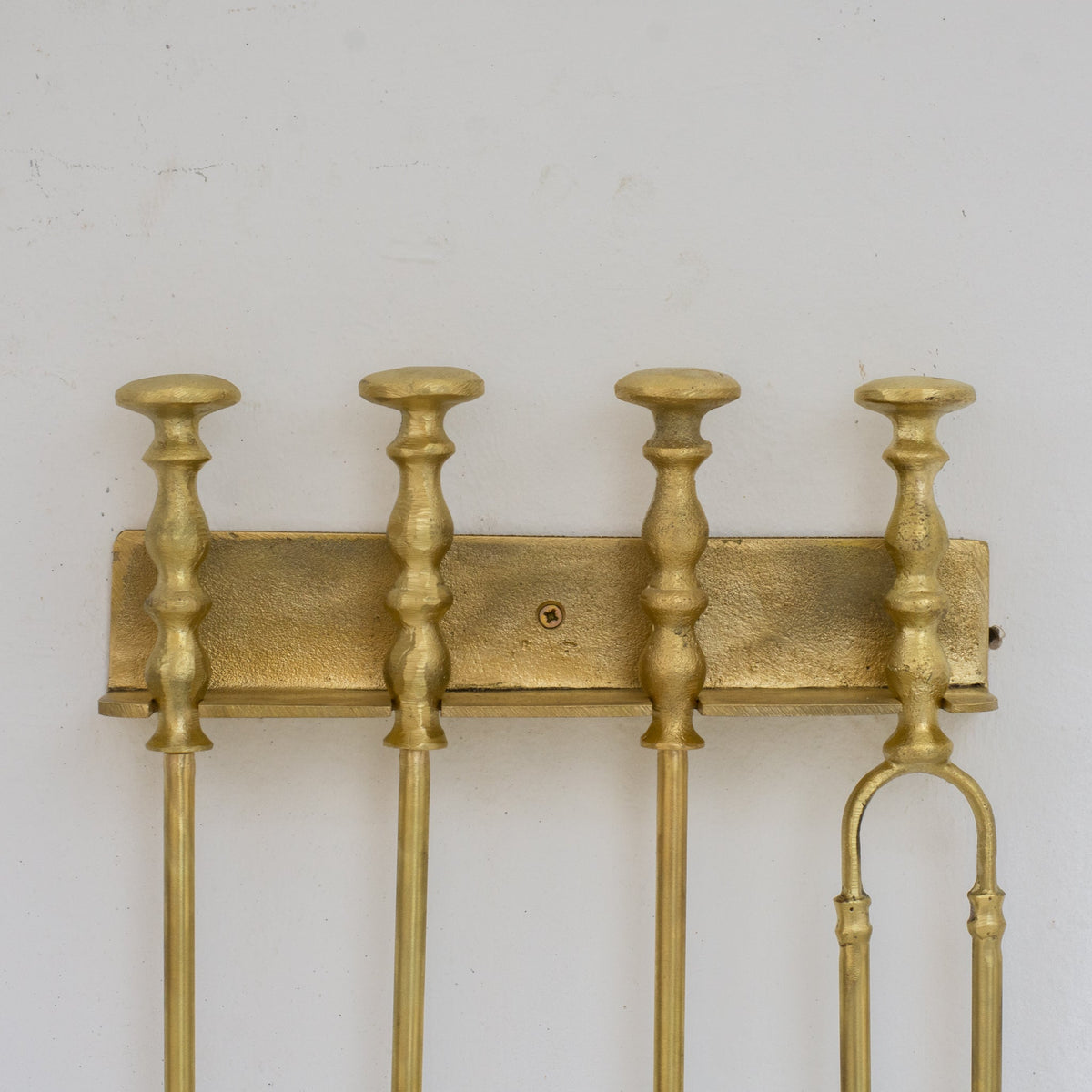 Wall - Mounted Solid Brass Fireplace Tools, Handcrafted Fireplace Set - Insideast