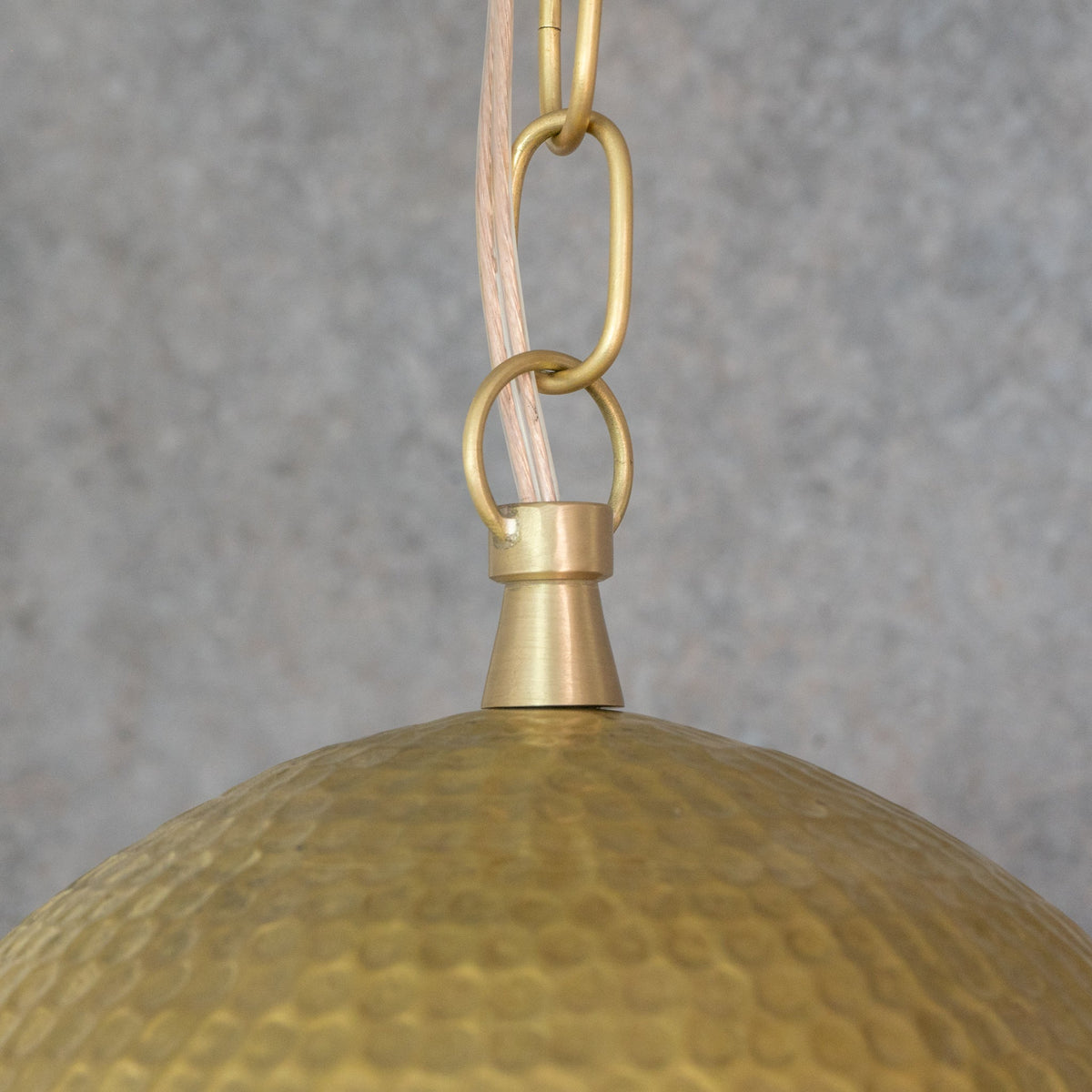 Weathered Antique Brass Dome Pendant - Hammered Moroccan Brass Light - Insideast